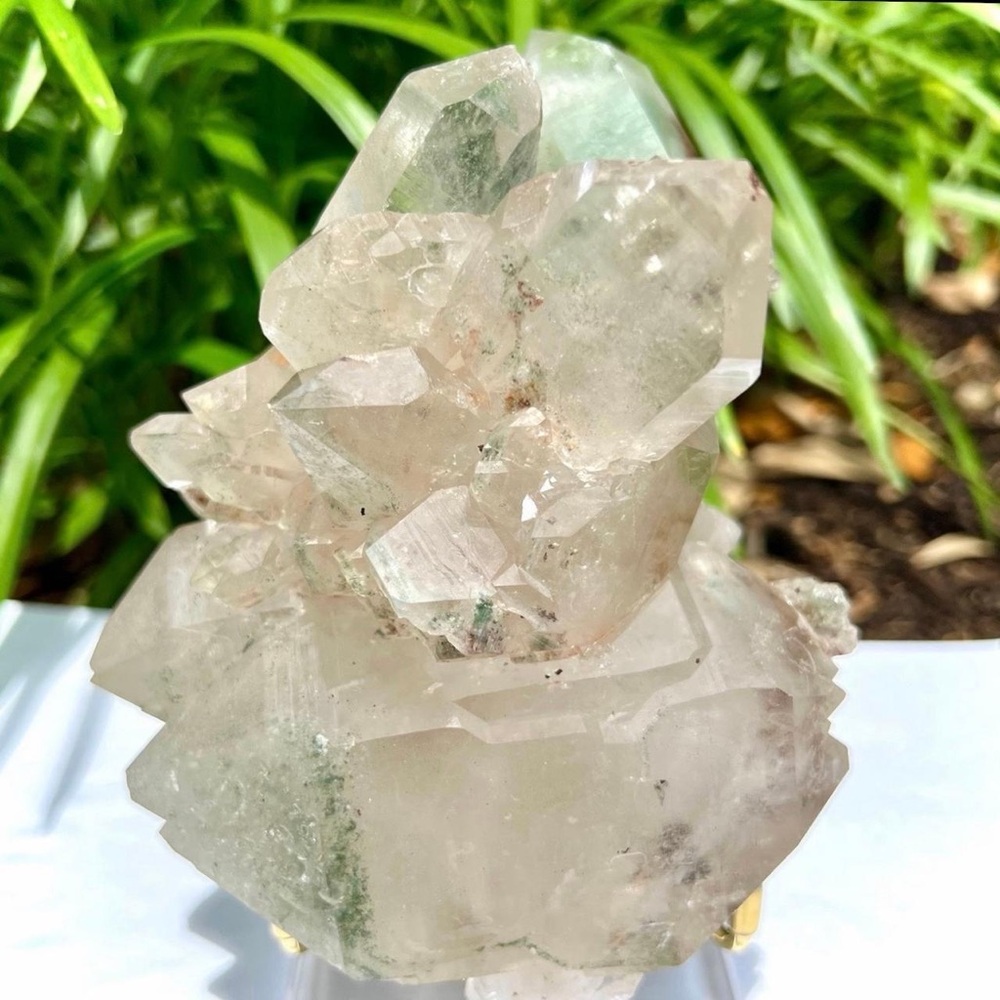 Natural Clear Quartz Crystal Cluster - White Decorative Home Art